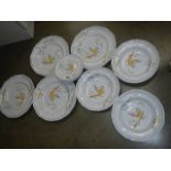 Fourteen French Longchamp Perouges plated - 5 large, 6 medium and 3 small.