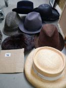 A mixed lot of vintage hats.