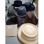 A mixed lot of vintage hats.