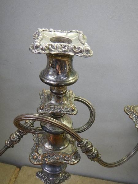 A silver plate candelabra. - Image 3 of 3