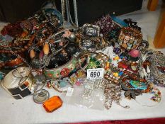 A jewellery box and a mixed lot of costume jewellery.