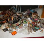 A jewellery box and a mixed lot of costume jewellery.