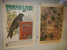 Two advertisements - Carter's Liver Pills and Beecham's Pills.