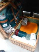 A picnic basket with contents. Collect only.