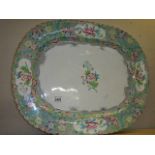 A floral decorated meat platter. ****Condition report**** N.