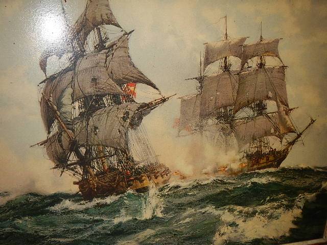 A sea battle scene. - Image 2 of 2