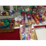 A large lot of vintage and other Christmas decorations.