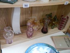 A mixed lot of coloured glass including Murano style.