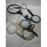 A mixed lot of magnifying glasses.