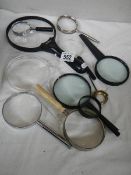 A mixed lot of magnifying glasses.