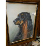 A dog portrait, signed and dated.