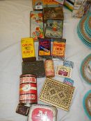A mixed lot of old collector's tins.