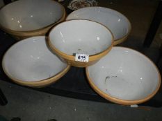 Five mixing bowl in various sizes including 1 T G Green and 3 Mason Cash (collect only)