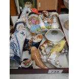 A mixed lot including figures, candlestick etc.