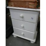 A two drawer white bedroom chest. Collect only.