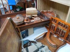 An oak tray and other wooden items.