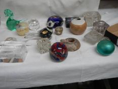 A mixed lot of inkwells etc.