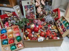 A mixed lot of Christmas decorations.