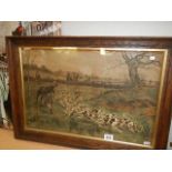 A framed and glazed hunting print.