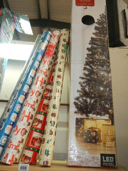 Two boxed Christmas trees and a quantity of wrapping paper. - Image 3 of 3