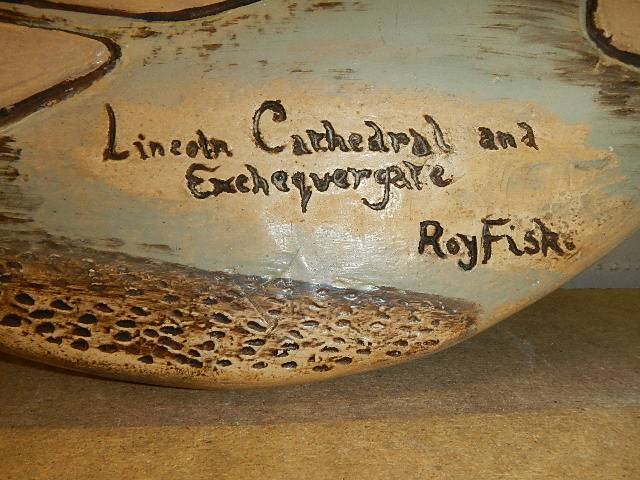 An oval wall plaque depicting Lincoln Cathedral signed Roy Fisk and another Lincoln wall plaque. - Image 4 of 6