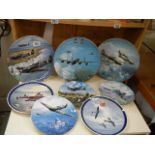 Eight aircraft related collector's plates by Wedgwood, Royal Doulton and Coalport.