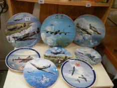 Eight aircraft related collector's plates by Wedgwood, Royal Doulton and Coalport.