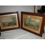 A pair of framed and glazed hunting prints.