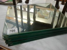 Six square mirrored display stands. Collect only.