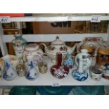 A mixed lot of ceramics including vases, teapot, ginger jar etc.