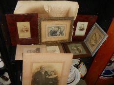 A quantity of early framed and unframed photographs.