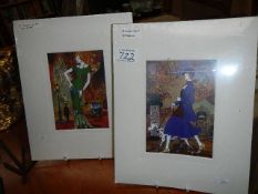 Two unframed fashion prints.