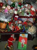 A quantity of Christmas decorations.