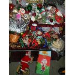 A quantity of Christmas decorations.