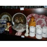 A mixed lot including Toby jug, plates etc.