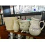 Two jugs and two planters. (collect only).