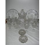 A mixed lot of glass dishes, cake stands etc.