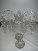 A mixed lot of glass dishes, cake stands etc.