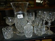 A mixed lot of cut glass items.