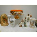 A mixed lot including footed bowl, vases etc.