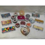 18 assorted pill and trinket boxes.