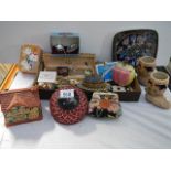 A mixed lot of needlework and knitting items.