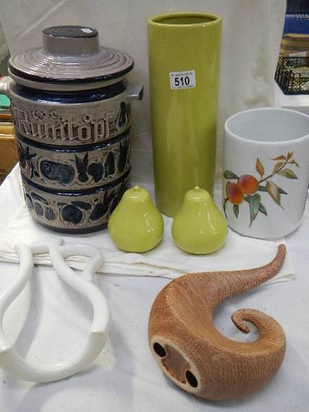 A mixed lot including Rumtoft jar, vase etc.