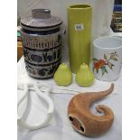 A mixed lot including Rumtoft jar, vase etc.