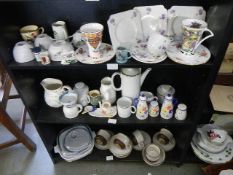 Three shelves of assorted ceramics including tea ware. (collect only).