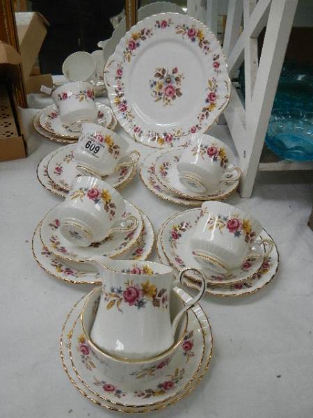 A Royal Stafford bone china tea set (missing one teacup). - Image 2 of 3