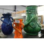 Three studio pottery vases.