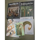 Five books relating to walking sticks.