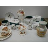 A mixed lot including vases, cheese dish, butter dish, teapot etc.