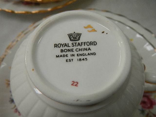 A Royal Stafford bone china tea set (missing one teacup). - Image 3 of 3